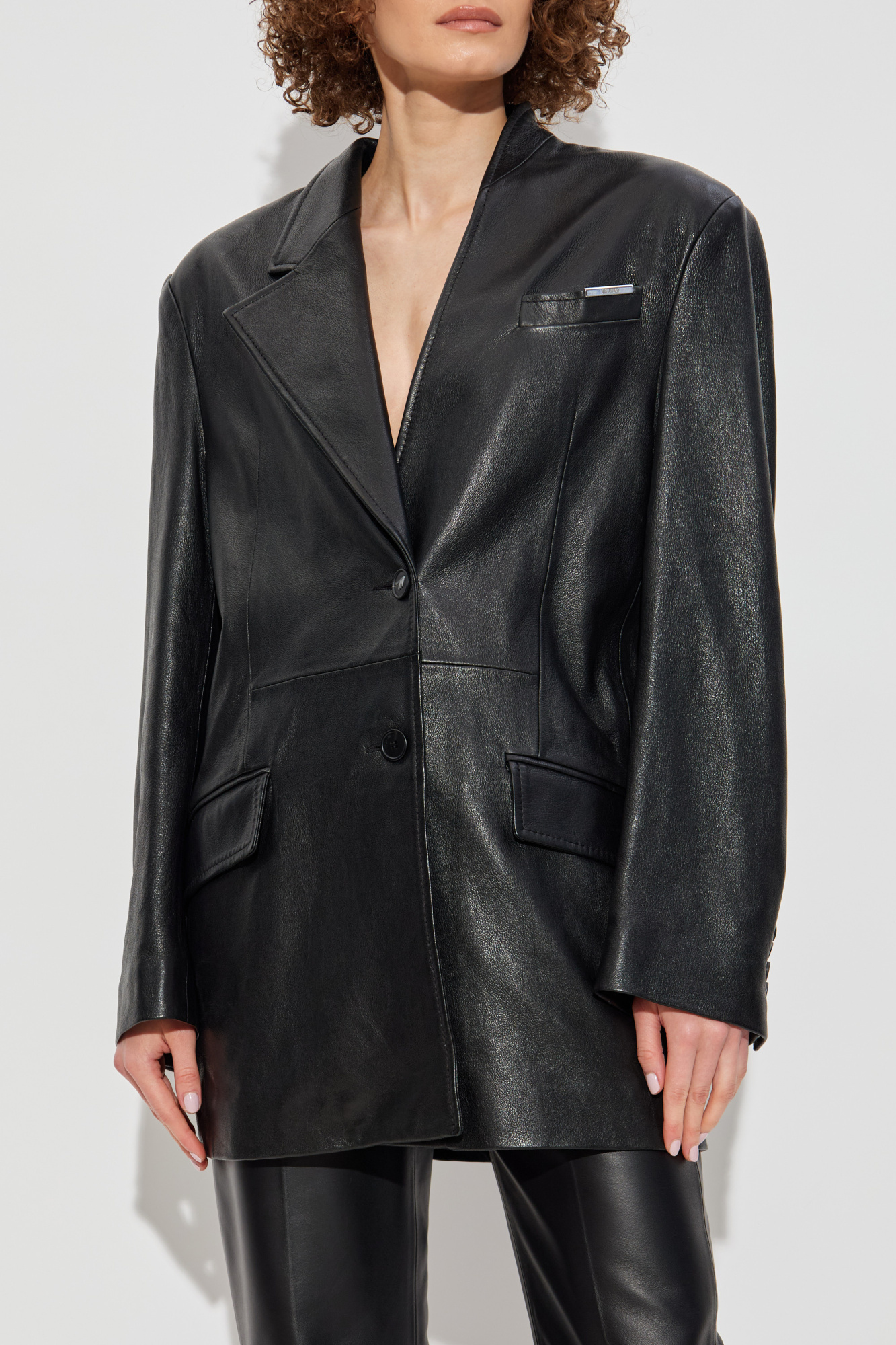 Black Leather jacket The Attico - Vitkac AS